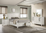 Juego de dormitorio Sandy Beach California King de 4 piezas en color blanco crema