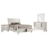Juego de dormitorio Sandy Beach California King de 4 piezas en color blanco crema