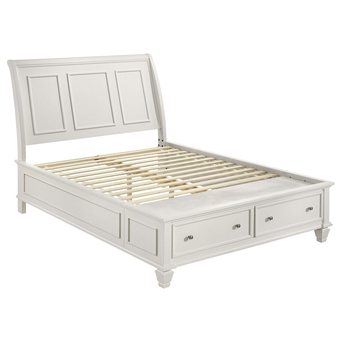 Juego de dormitorio Sandy Beach California King de 4 piezas en color blanco crema