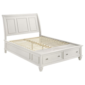 Juego de dormitorio Sandy Beach California King de 4 piezas en color blanco crema