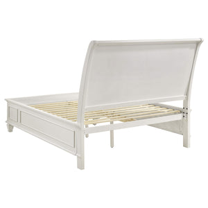 Juego de dormitorio Sandy Beach California King de 4 piezas en color blanco crema