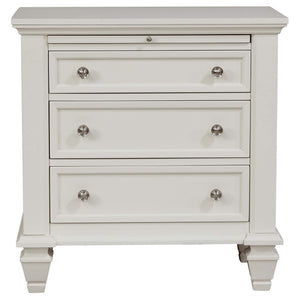 Juego de dormitorio Sandy Beach California King de 4 piezas en color blanco crema