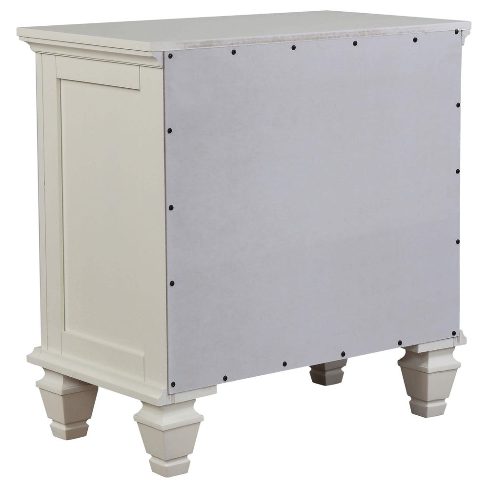 Juego de dormitorio Sandy Beach California King de 4 piezas en color blanco crema
