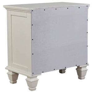 Juego de dormitorio Sandy Beach California King de 4 piezas en color blanco crema