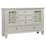 Juego de dormitorio Sandy Beach California King de 4 piezas en color blanco crema