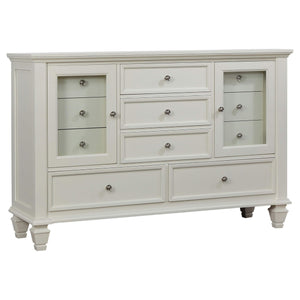 Juego de dormitorio Sandy Beach California King de 4 piezas en color blanco crema