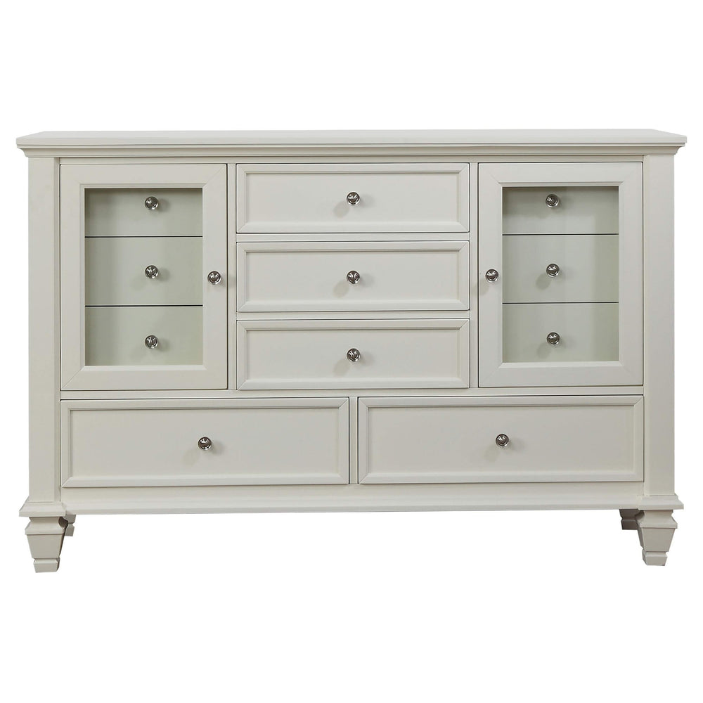 Juego de dormitorio Sandy Beach California King de 4 piezas en color blanco crema
