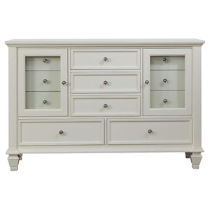 Juego de dormitorio Sandy Beach California King de 4 piezas en color blanco crema