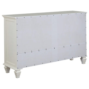 Juego de dormitorio Sandy Beach California King de 4 piezas en color blanco crema