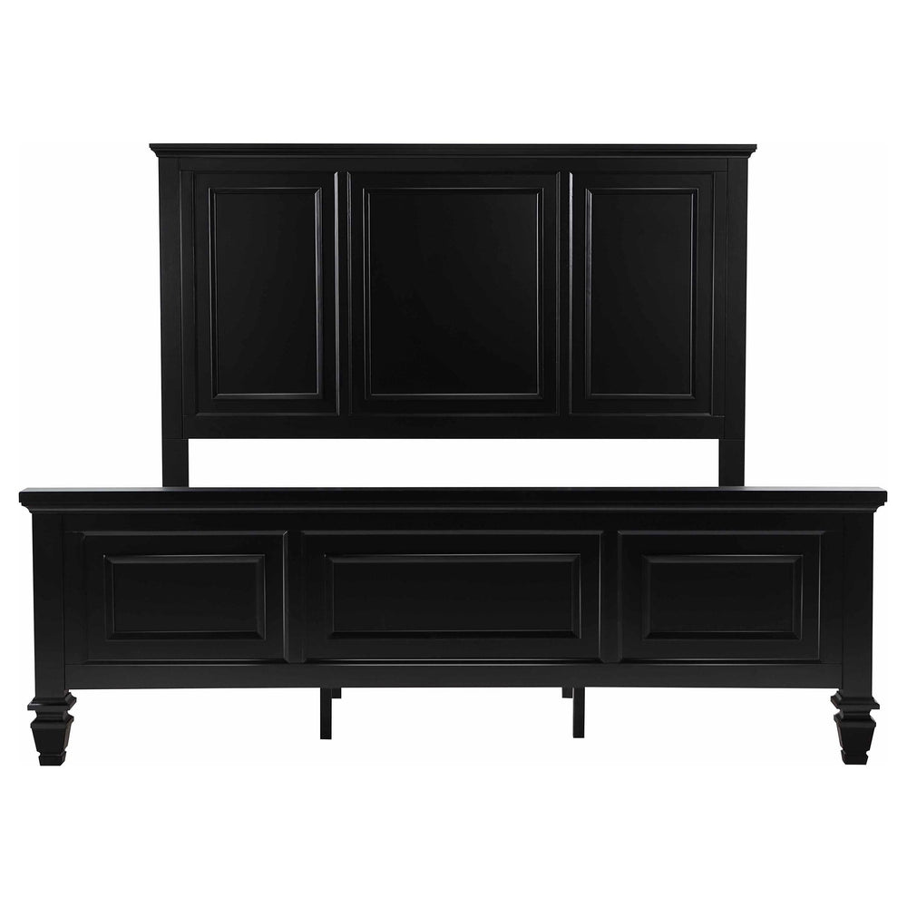 Sandy Beach 63-inch California King Wood Panel Bed Black