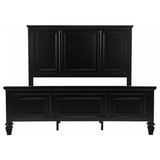 Sandy Beach 63-inch California King Wood Panel Bed Black