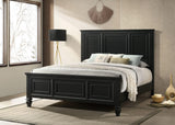 Cama Queen con paneles de madera Sandy Beach en color negro