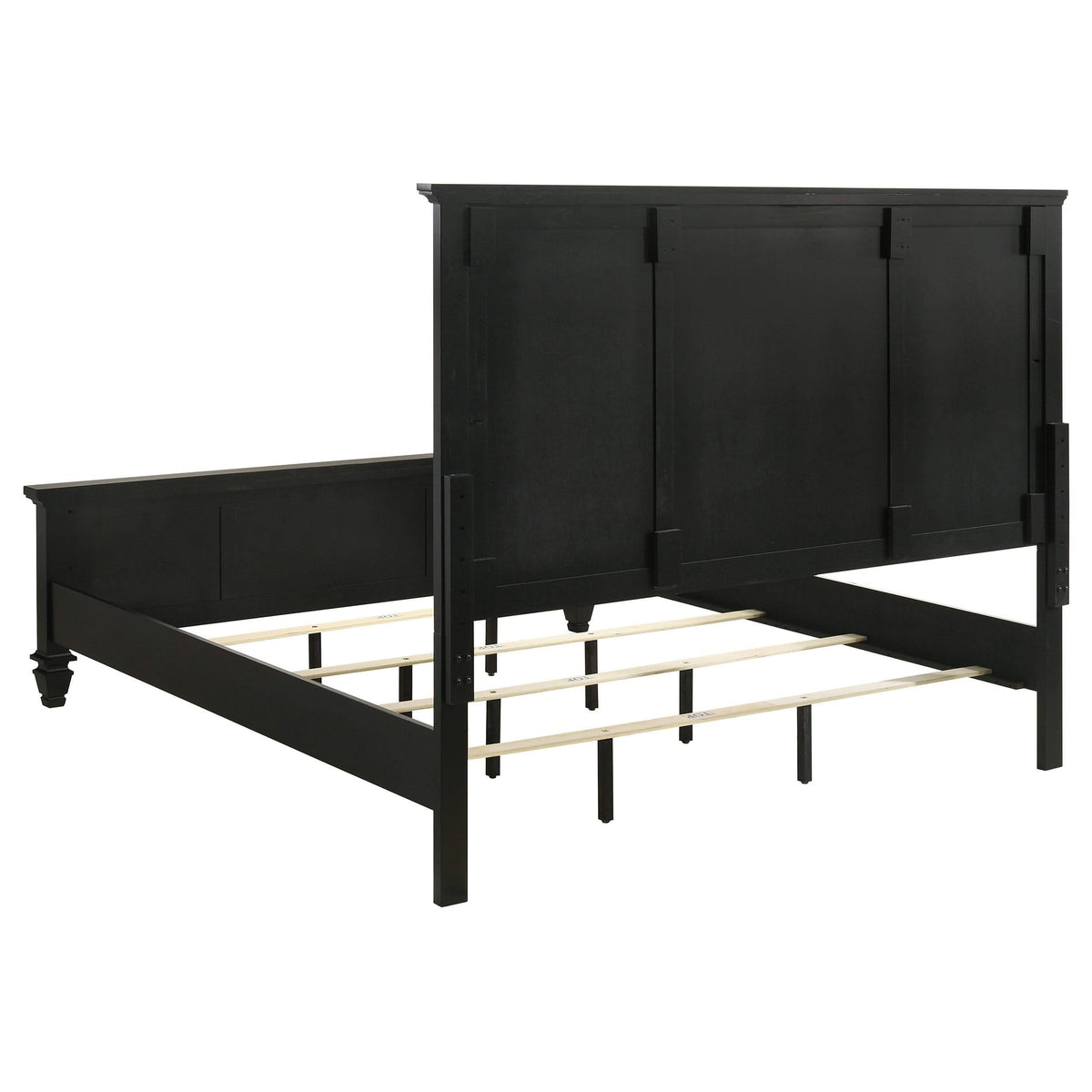 Cama Queen con paneles de madera Sandy Beach en color negro