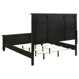 Cama Queen con paneles de madera Sandy Beach en color negro