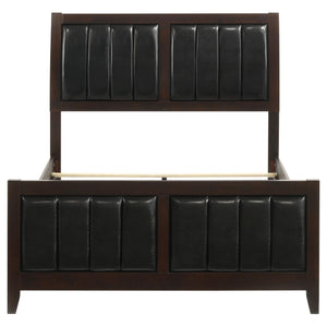 Cama Carlton Wood con paneles completos color capuchino