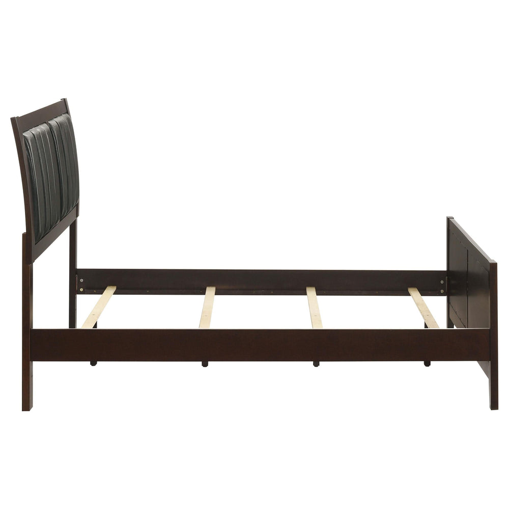 Cama Carlton Wood con paneles completos color capuchino