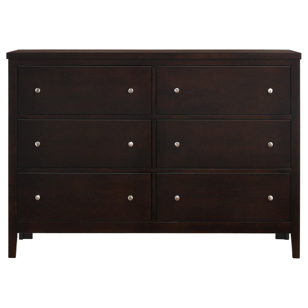 Juego de dormitorio Carlton Eastern King de 4 piezas en color capuchino