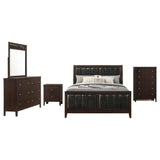 Juego de dormitorio Carlton Eastern King de 5 piezas en color capuchino