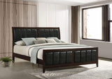 Cama Carlton Wood Eastern King con paneles en color capuchino