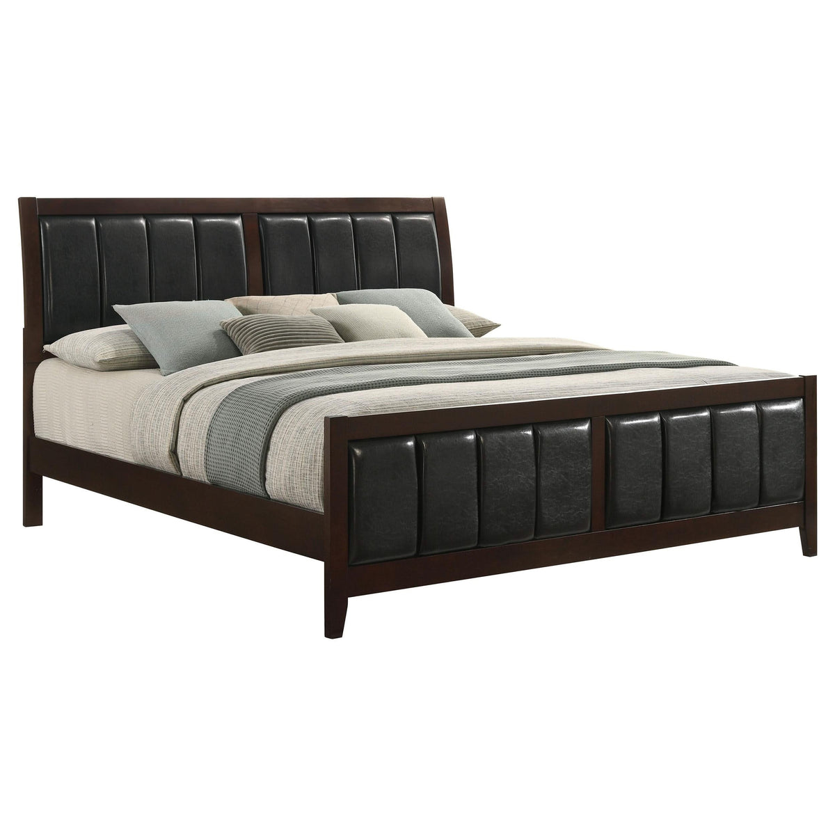 Cama Carlton Wood Eastern King con paneles en color capuchino