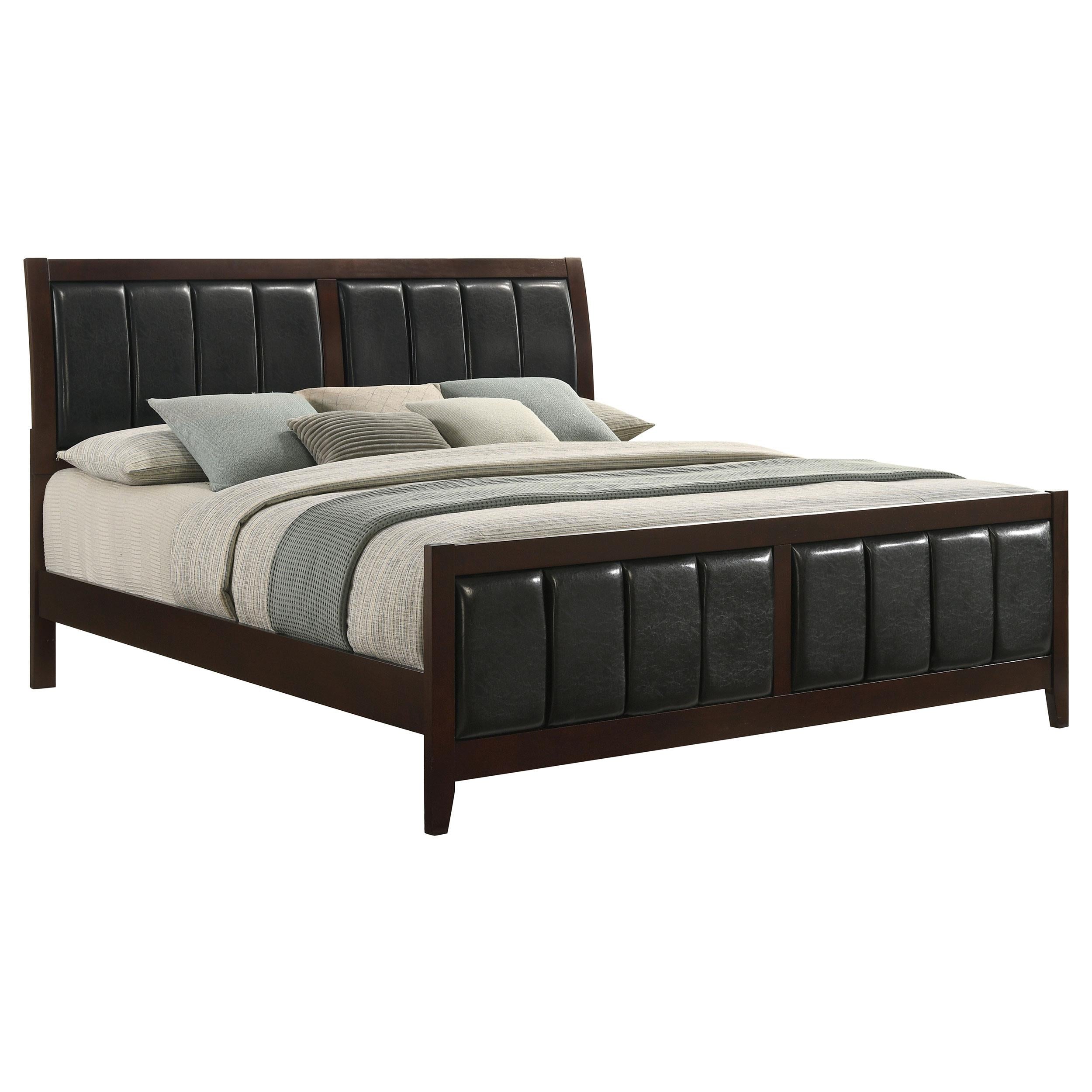 Carlton Wood Eastern King Panel Bed Cappuccino