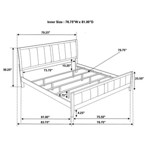 Cama Carlton Wood Eastern King con paneles en color capuchino