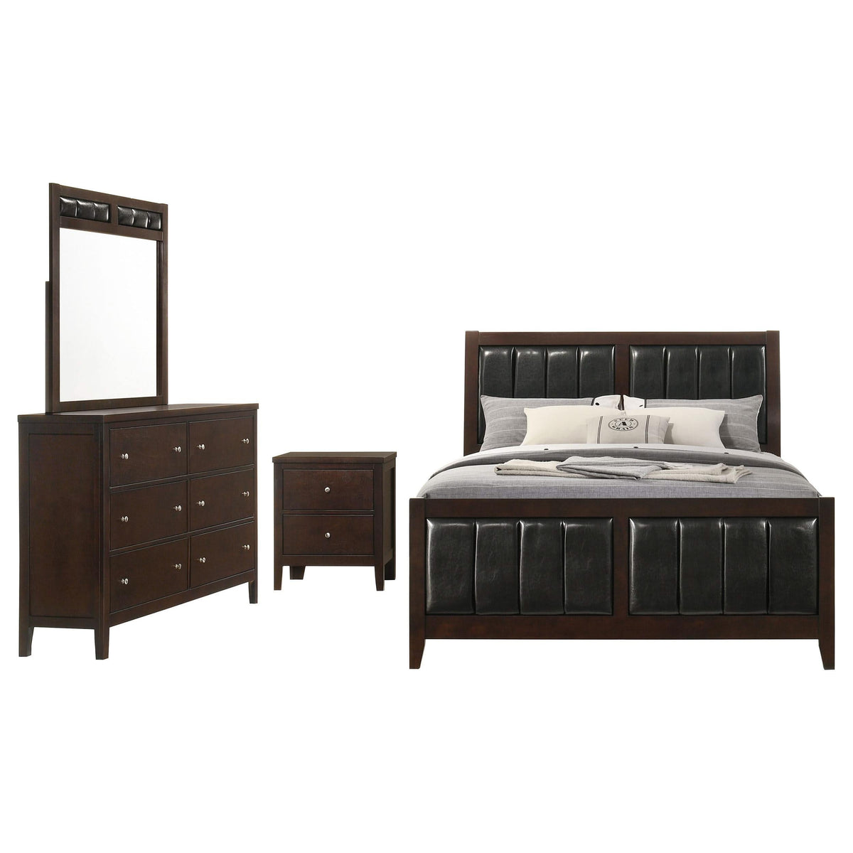 Juego de dormitorio Carlton California King de 4 piezas Cappuccino