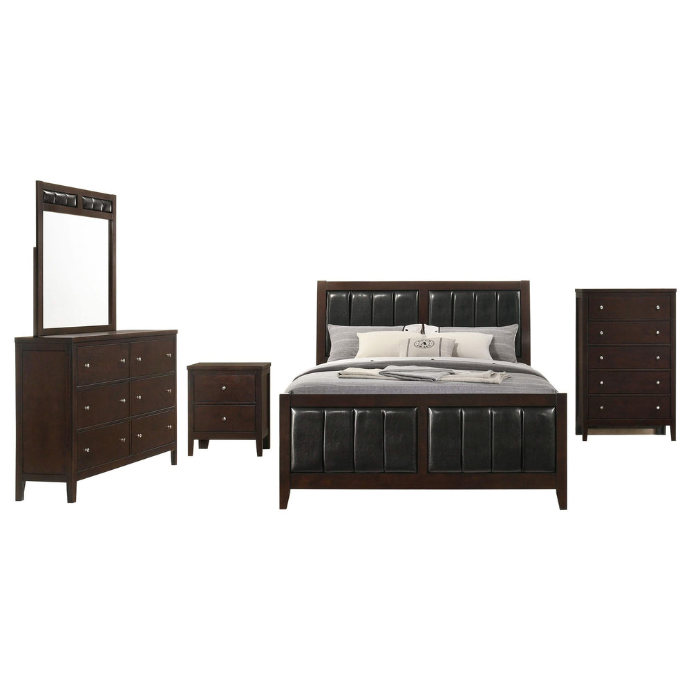 Juego de dormitorio Carlton California King de 5 piezas Cappuccino