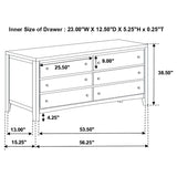 Juego de dormitorio Carlton California King de 5 piezas Cappuccino