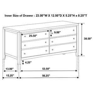 Juego de dormitorio Carlton California King de 5 piezas Cappuccino