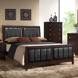 Cama California King con paneles Carlton Wood color capuchino