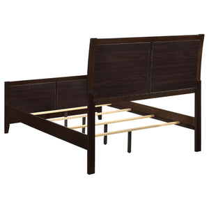 Cama California King con paneles Carlton Wood color capuchino