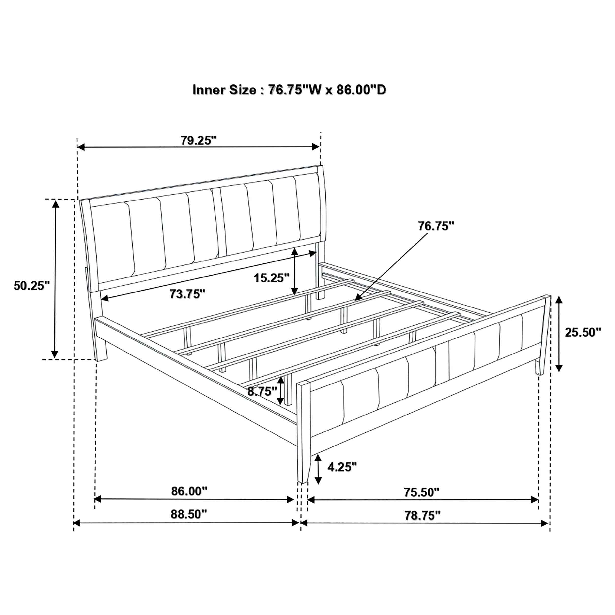 Carlton Wood California King Panel Bed Cappuccino