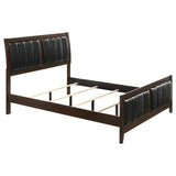 Cama Queen con paneles de madera Carlton color capuchino