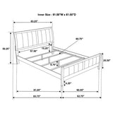 Cama Queen con paneles de madera Carlton color capuchino