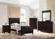 Juego de dormitorio Carlton de 5 piezas con dos camas individuales, color capuchino