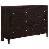 Juego de dormitorio Carlton de 5 piezas con dos camas individuales, color capuchino