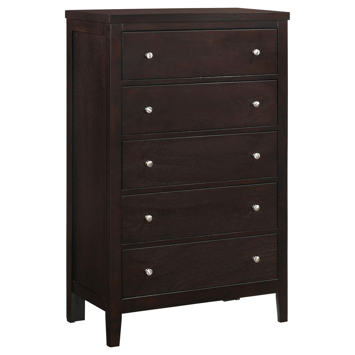 Juego de dormitorio Carlton de 5 piezas con dos camas individuales, color capuchino