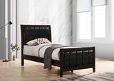Cama individual con paneles de madera Carlton color capuchino