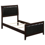 Cama individual con paneles de madera Carlton color capuchino