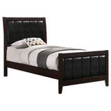 Cama individual con paneles de madera Carlton color capuchino