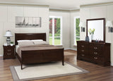 Juego de dormitorio completo de 4 piezas Louis Philippe Cappuccino