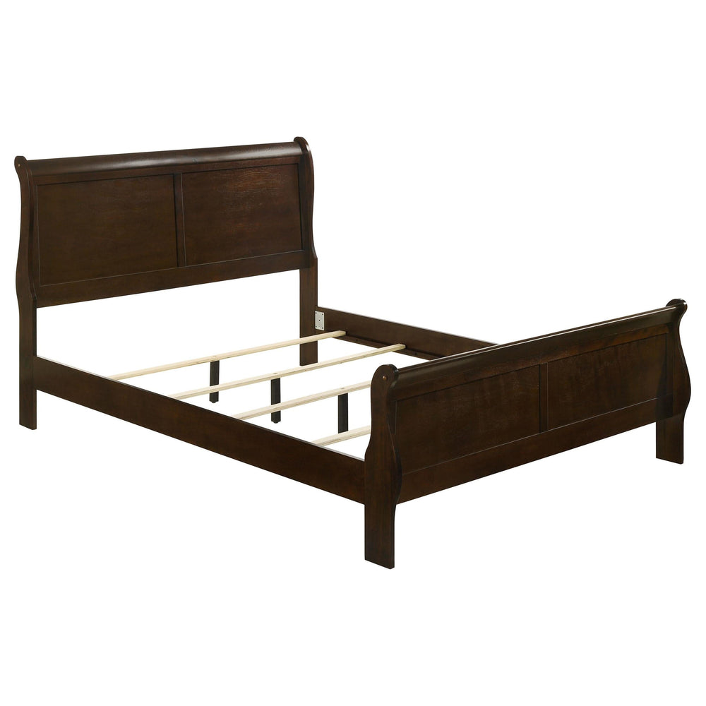 Juego de dormitorio completo de 4 piezas Louis Philippe Cappuccino