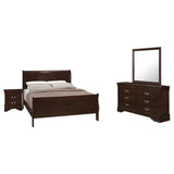 Juego de dormitorio Louis Philippe de 4 piezas Queen Cappuccino