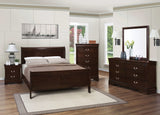 Juego de dormitorio Louis Philippe de 5 piezas Queen Cappuccino