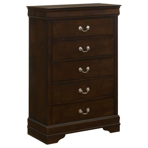 Juego de dormitorio Louis Philippe de 5 piezas Queen Cappuccino