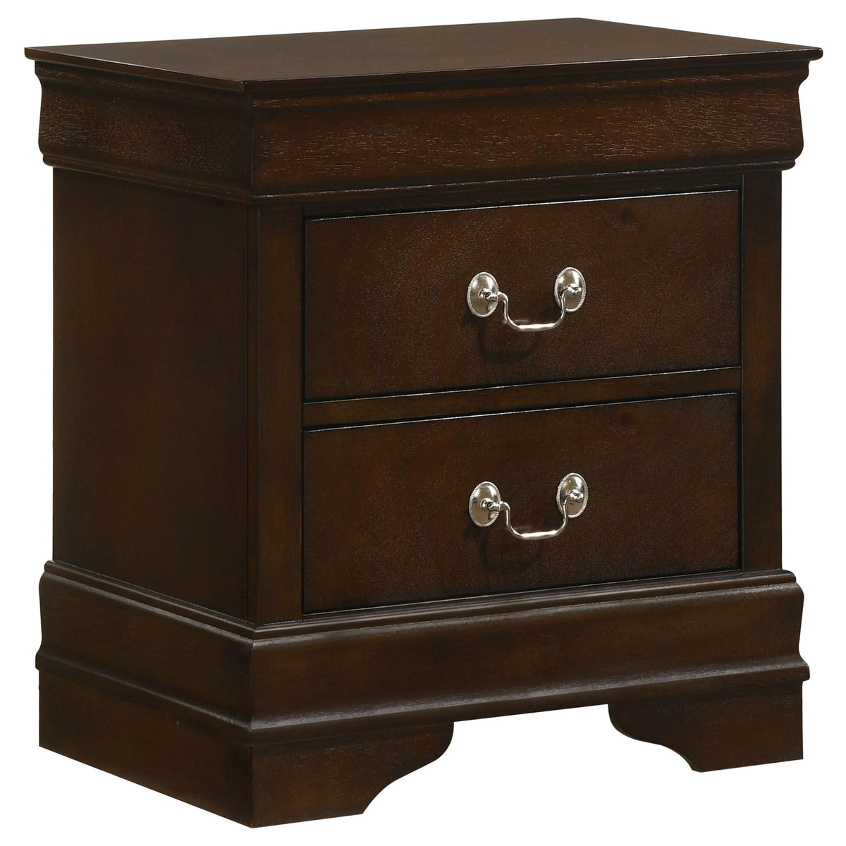 Juego de dormitorio Louis Philippe de 4 piezas con dos camas individuales en color capuchino