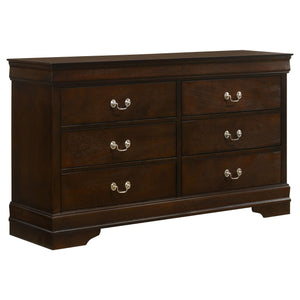 Juego de dormitorio Louis Philippe de 4 piezas con dos camas individuales en color capuchino