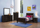 Juego de dormitorio Louis Philippe de 5 piezas con dos camas individuales en color capuchino