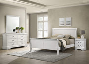 Juego de dormitorio Louis Philippe de 4 piezas en color blanco con cama tamaño king